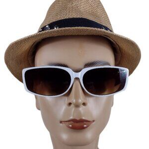 ELLURE  RECTANGULAR WHITE PLACTIC SUNGLASSES # ELS112